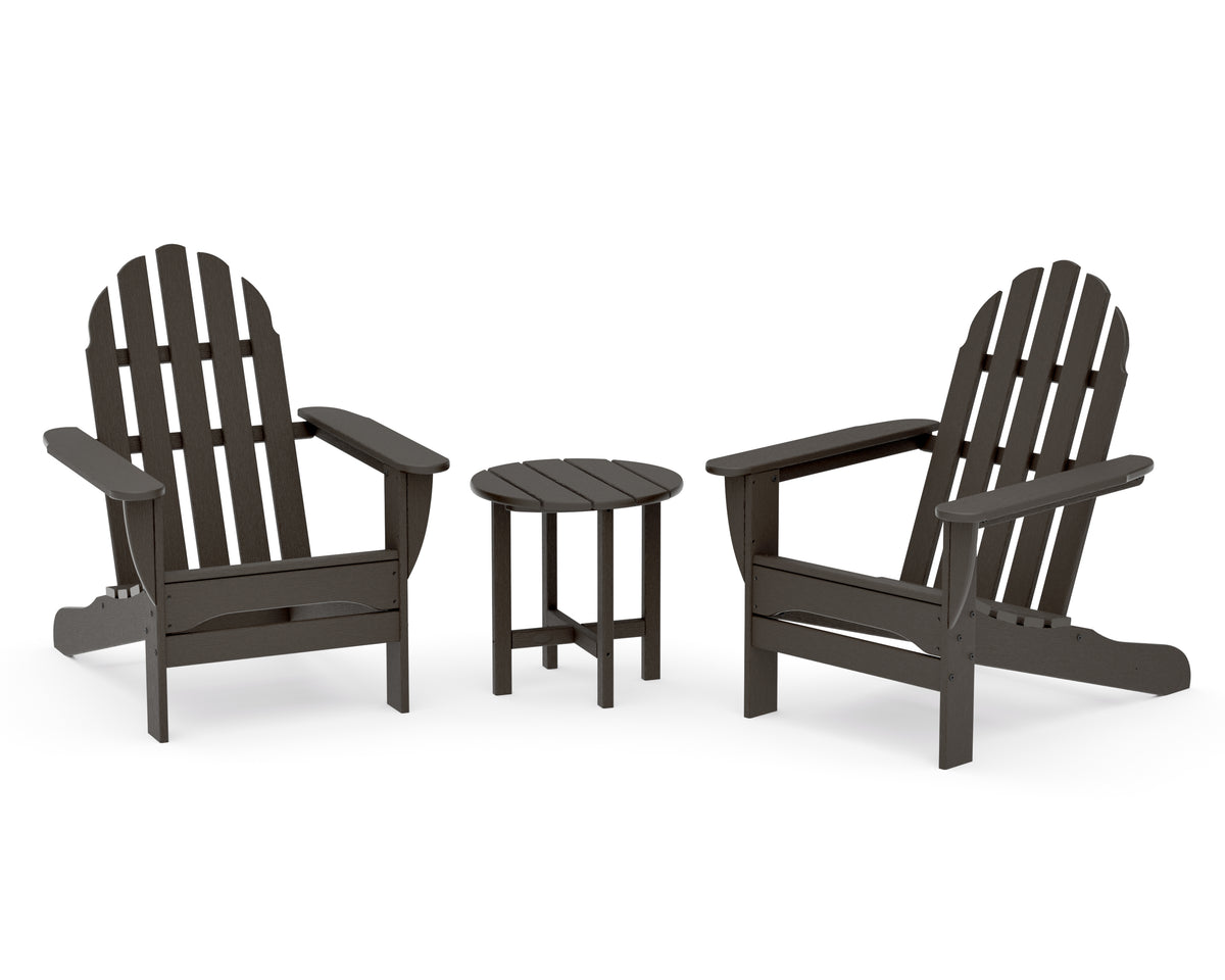 POLYWOOD Classic Adirondack 3-Piece Set in Vintage Coffee