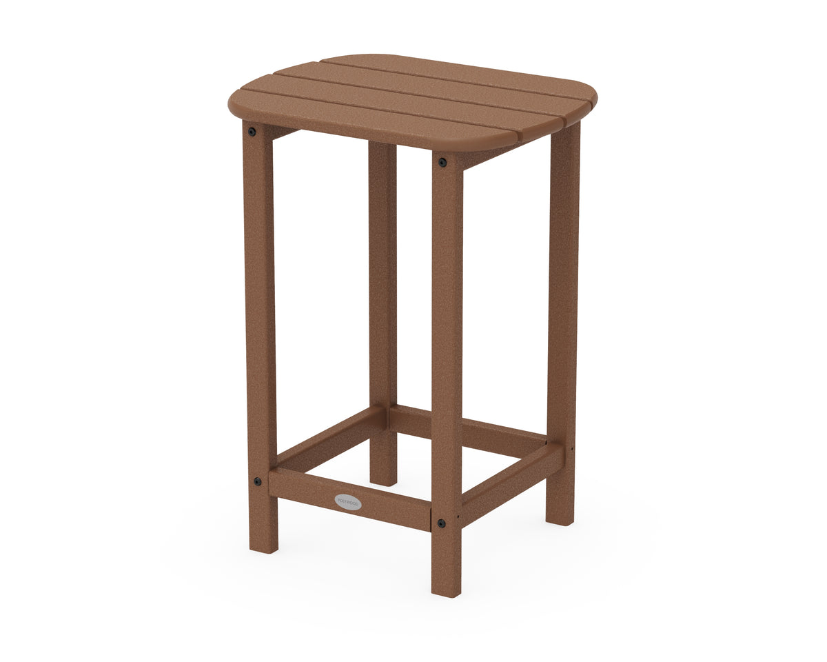 POLYWOOD South Beach 26" Counter Side Table in Teak
