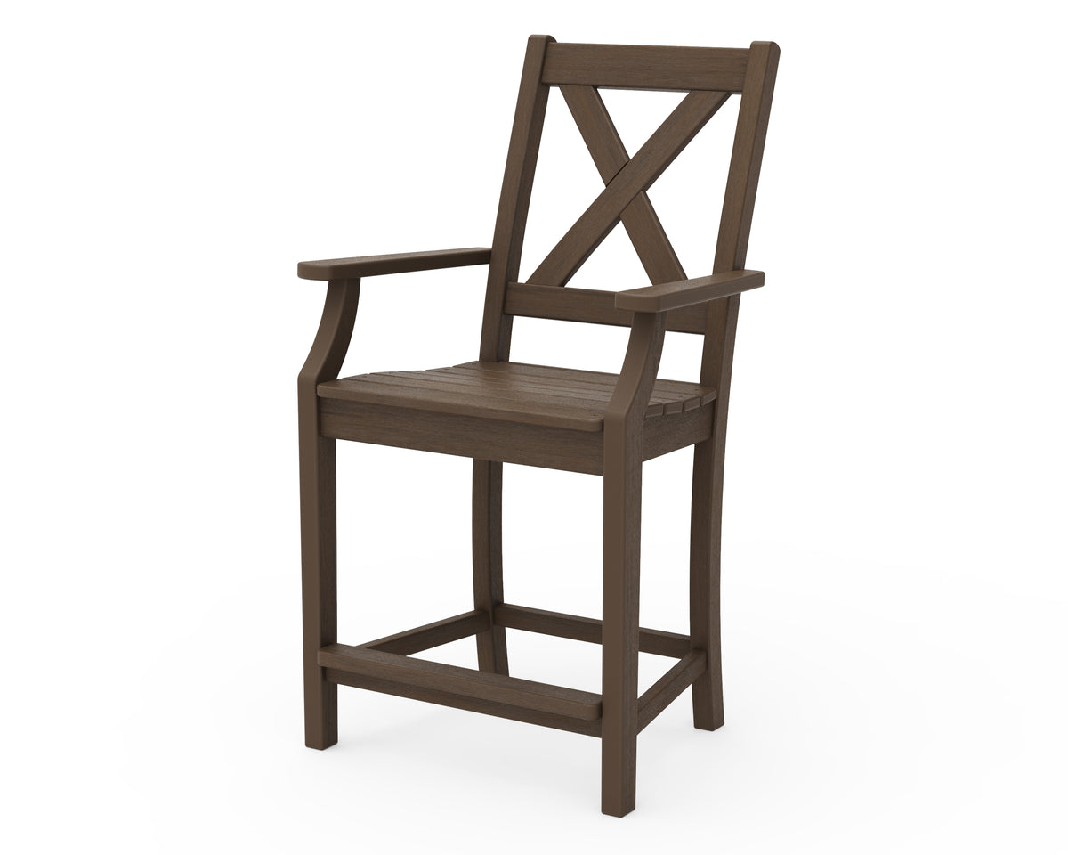 POLYWOOD Braxton Counter Arm Chair in Kona