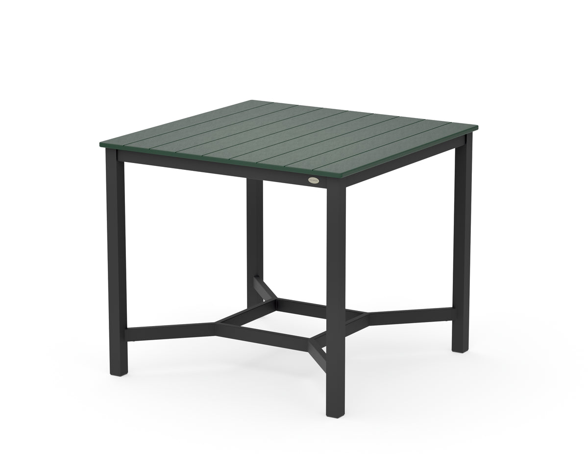 POLYWOOD Main Street 42 x 42 Counter Table in Black / Green