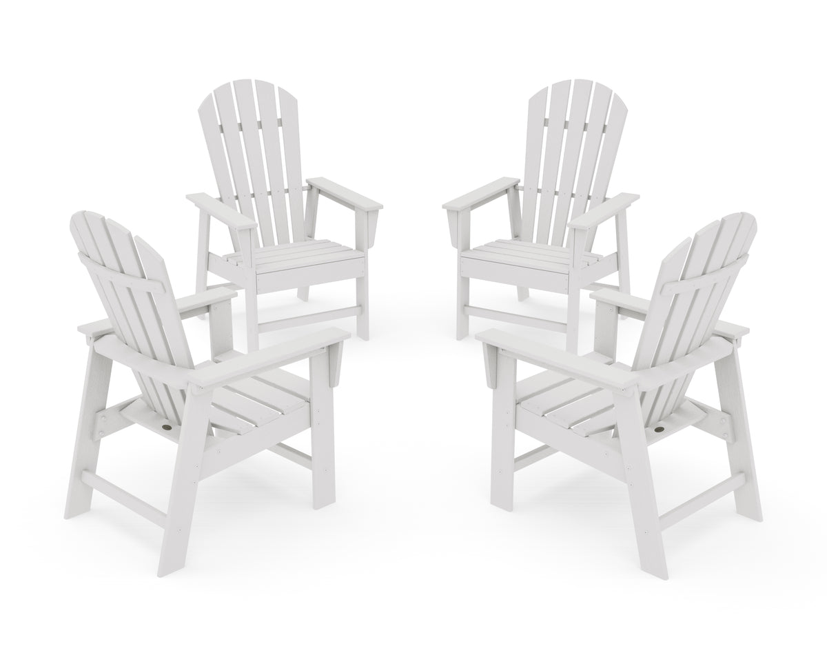 POLYWOOD 4-Piece South Beach Casual Chair Conversation Set in Vintage White