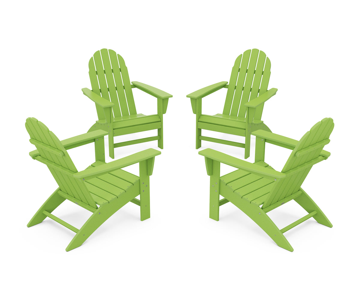 POLYWOOD Vineyard 4-Piece Adirondack Conversation Set in Lime