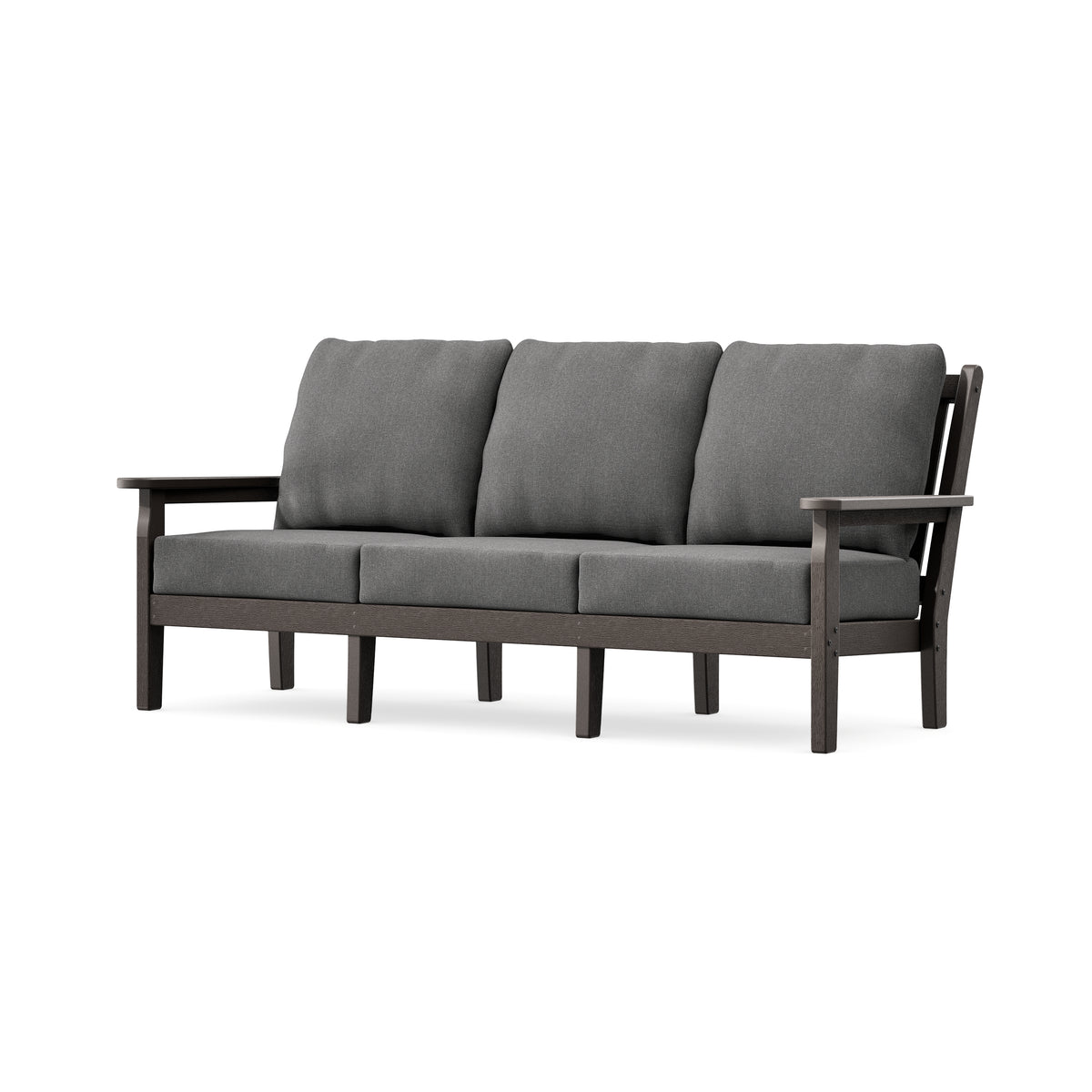 POLYWOOD Chippendale Deep Seating Sofa in Vintage Coffee / Ash Charcoal