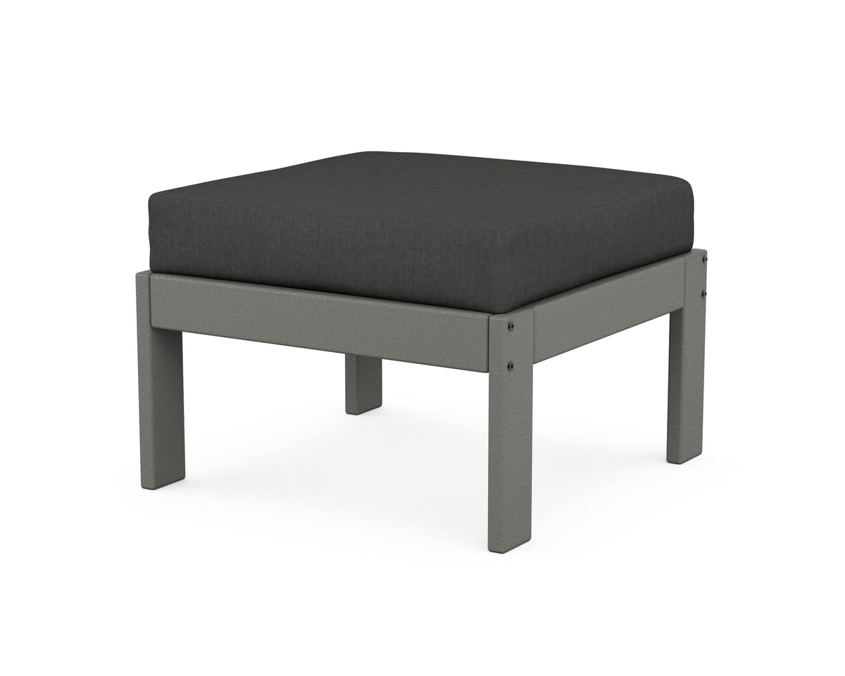 POLYWOOD Vineyard Modular Ottoman in Slate Grey / Spectrum Carbon
