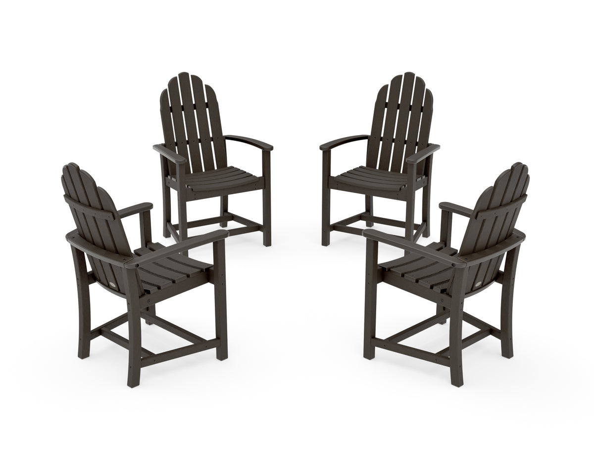 POLYWOOD Classic 4-Piece Upright Adirondack Conversation Set in Vintage Coffee