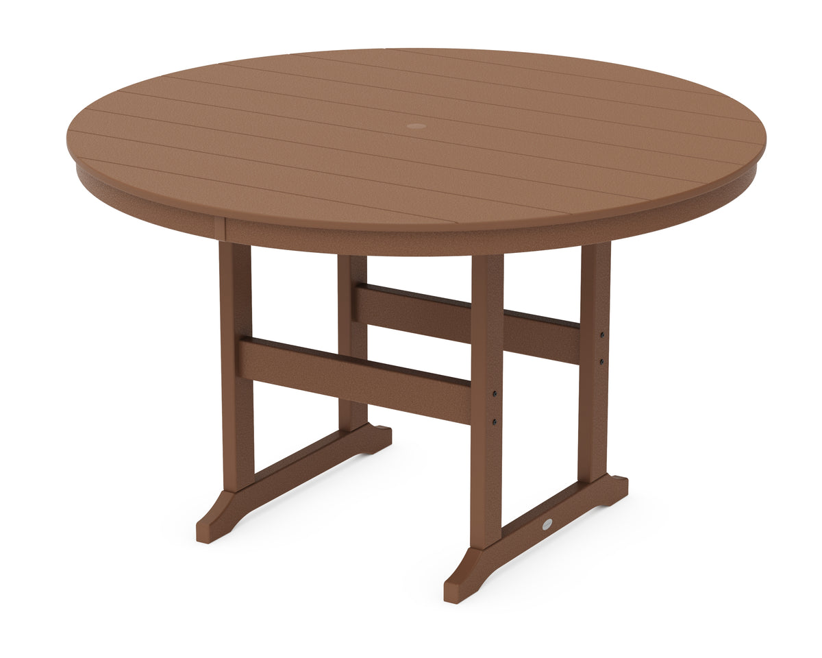 POLYWOOD 60" Round Farmhouse Counter Table in Teak