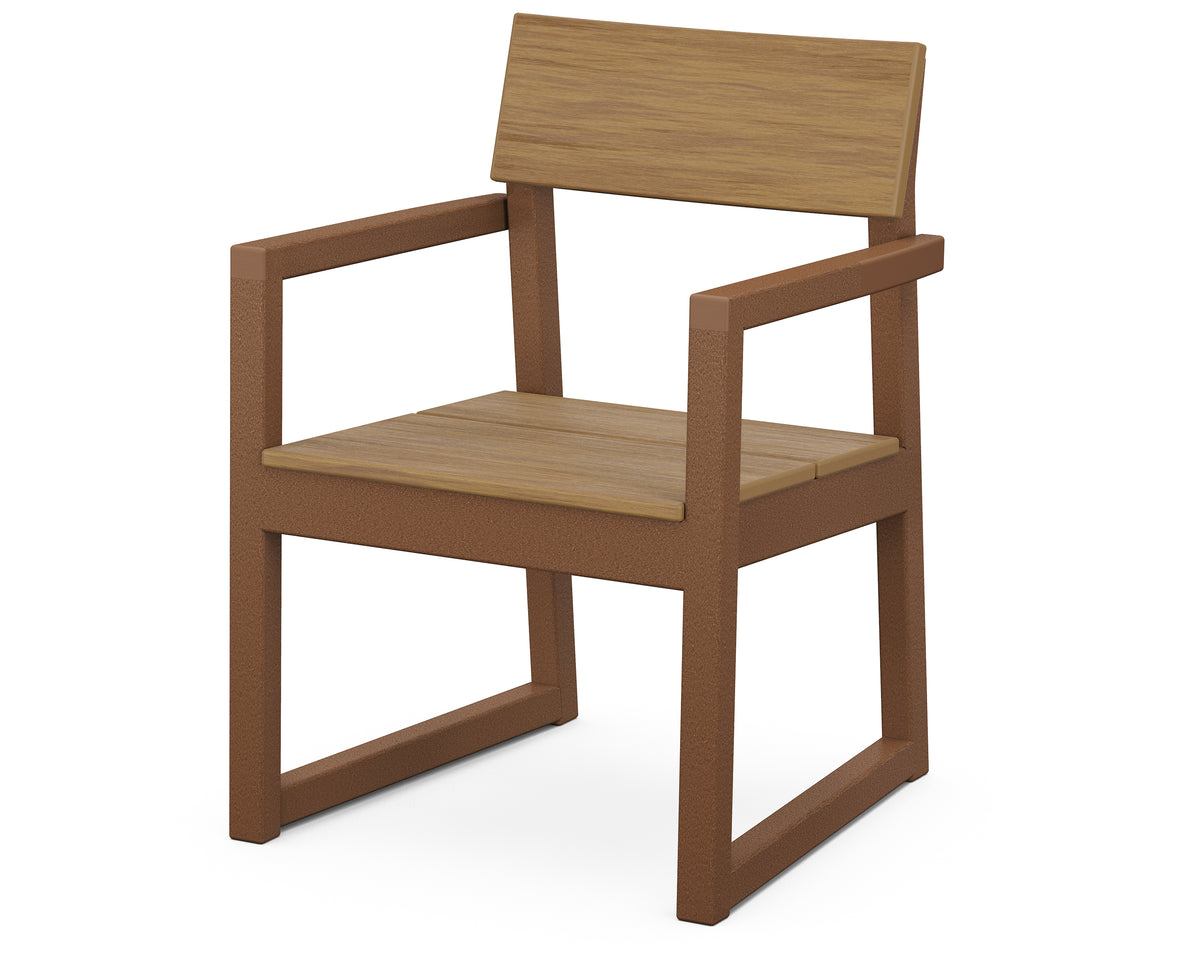 POLYWOOD EDGE Dining Arm Chair in Teak / Natural