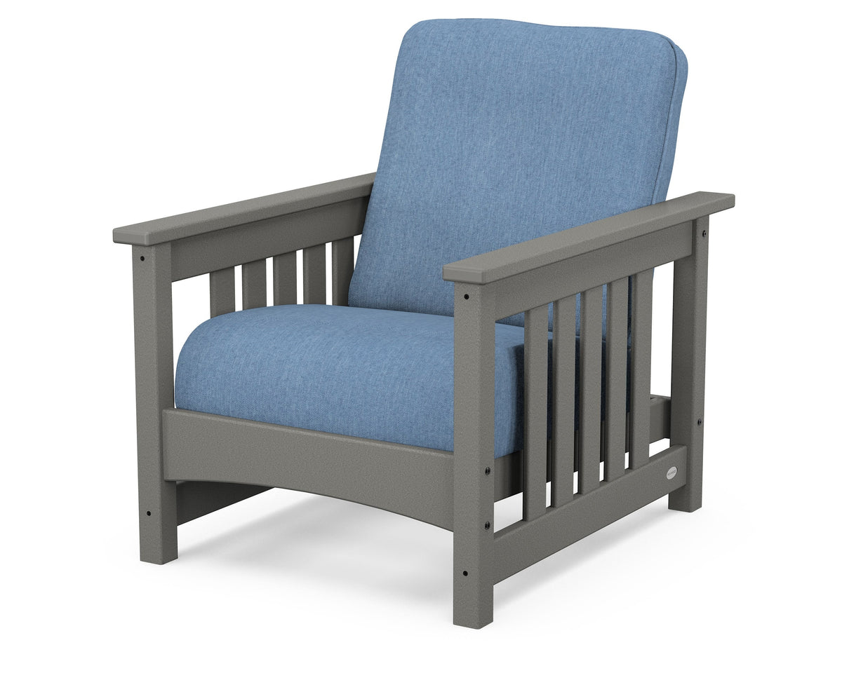 POLYWOOD Club Mission Chair in Slate Grey / Sky Blue