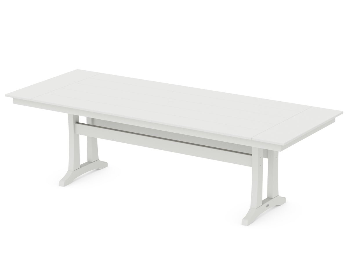 POLYWOOD Farmhouse Trestle 38" x 96" Dining Table in Vintage White