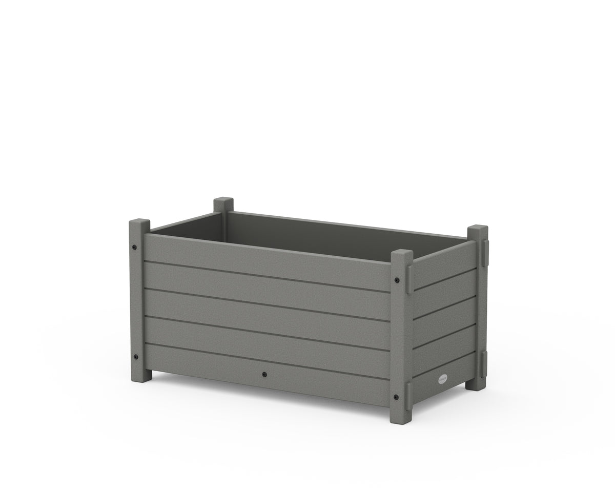 POLYWOOD Nautical Rectangle Double Planter Box in Slate Grey