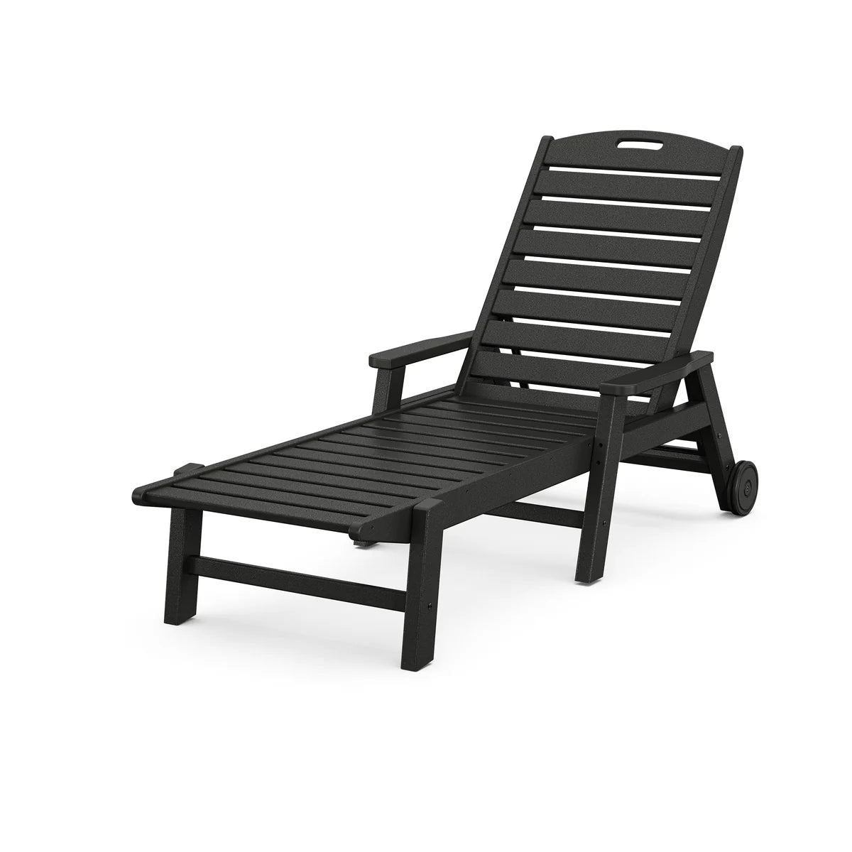 Black lounge chair on a white background