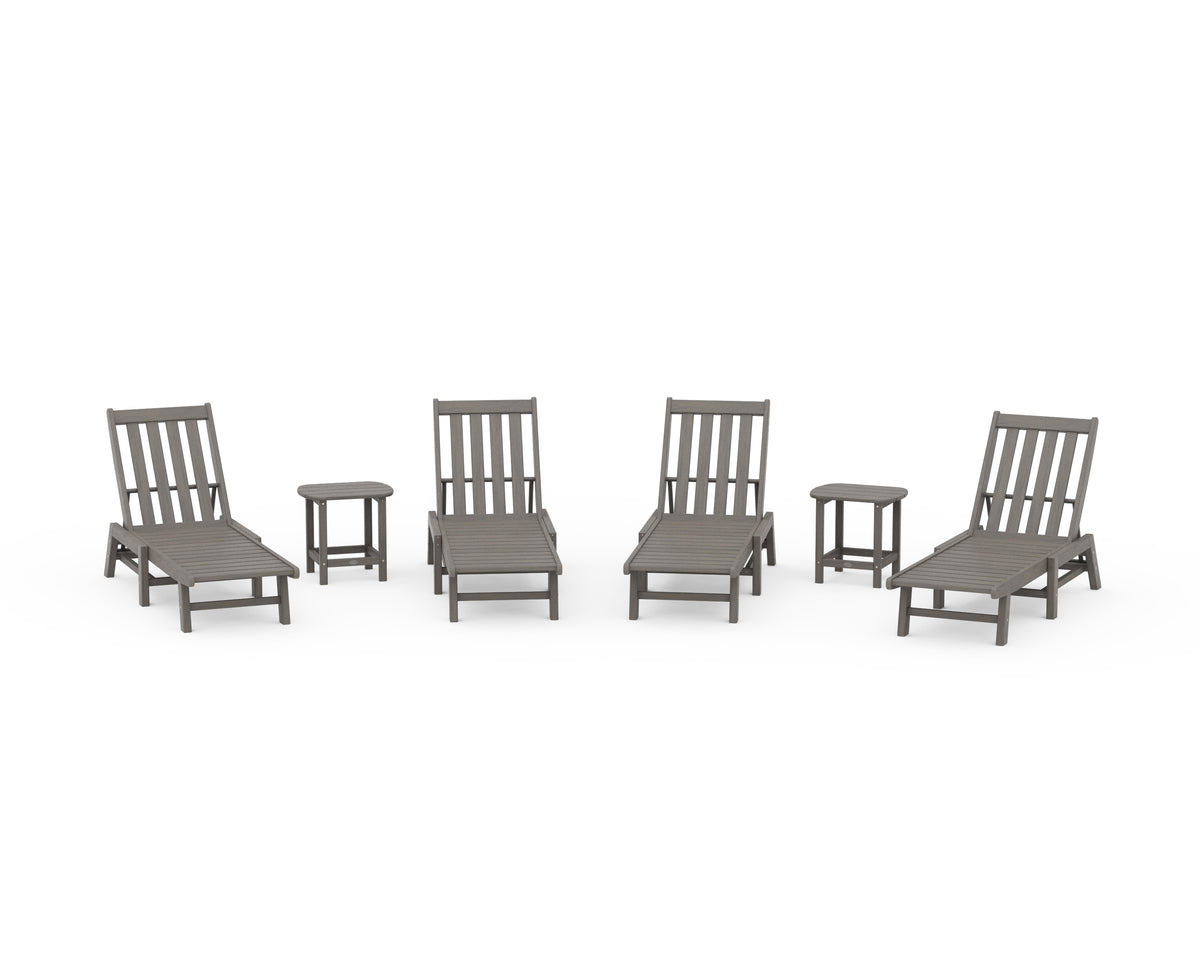 POLYWOOD Vineyard 6-Piece Chaise Set in Driftwood