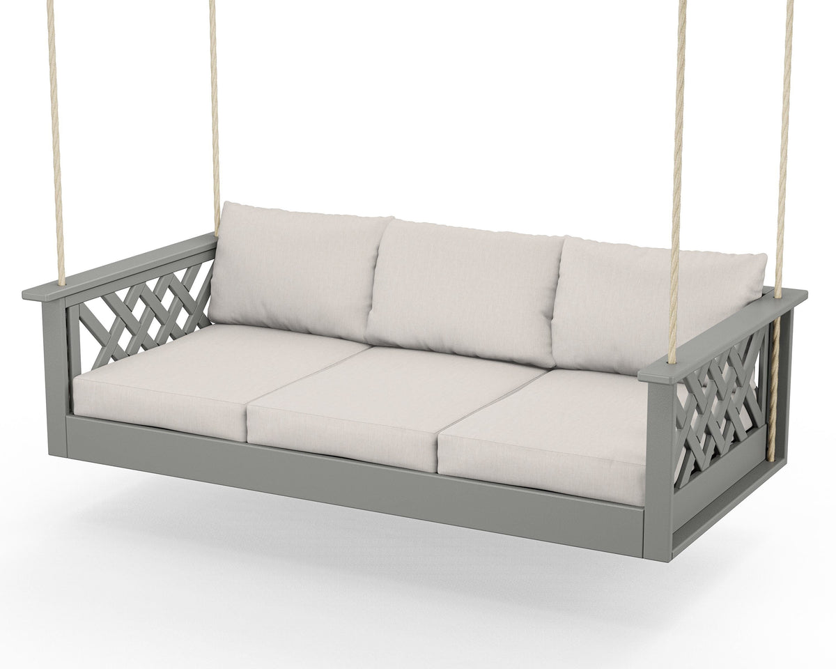 POLYWOOD Wovendale Daybed Swing in Slate Grey / Cast Ash