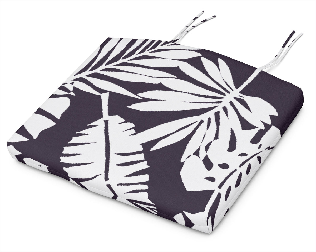 POLYWOOD Seat Cushion - 12.65"D x 15"W x 2.5"H in Leaf Navy