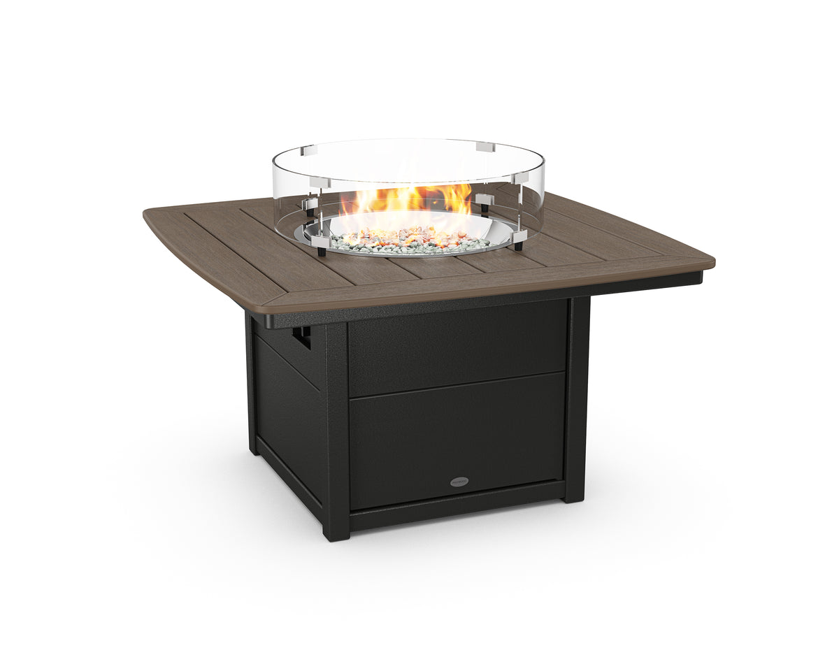 POLYWOOD Nautical 42" Fire Pit Table in Black / Kona