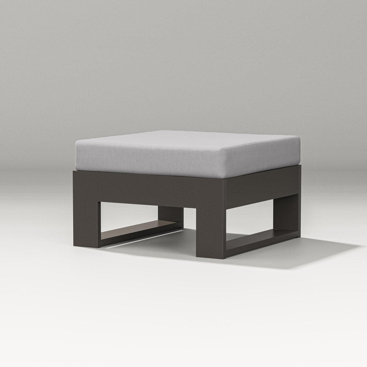 POLYWOOD Latitude Lounge Ottoman in Vintage Coffee / Granite