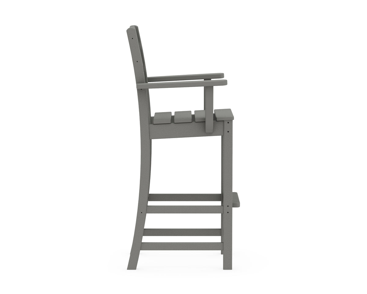 Alternate view of the POLYWOOD Lakeside Bar Arm Chair in Slate Grey