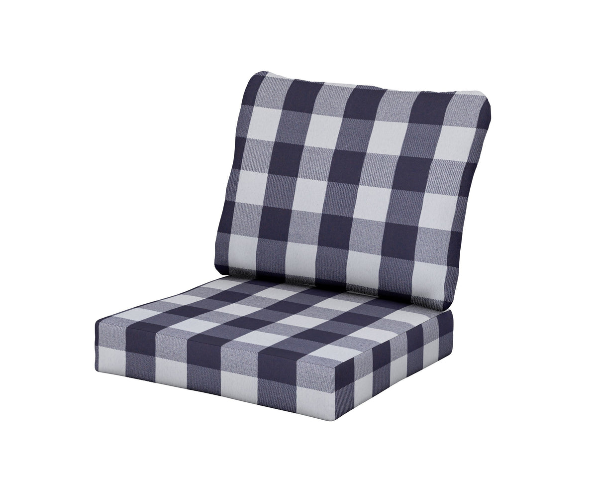 POLYWOOD Baffle Seat/Back Cushion in Buffalo Plaid Navy