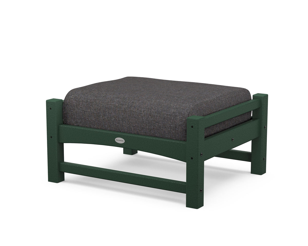 POLYWOOD Club Ottoman in Green / Ash Charcoal