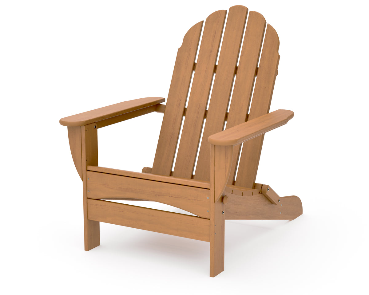 POLYWOOD Classic Oversized Folding Adirondack Chair in Natural