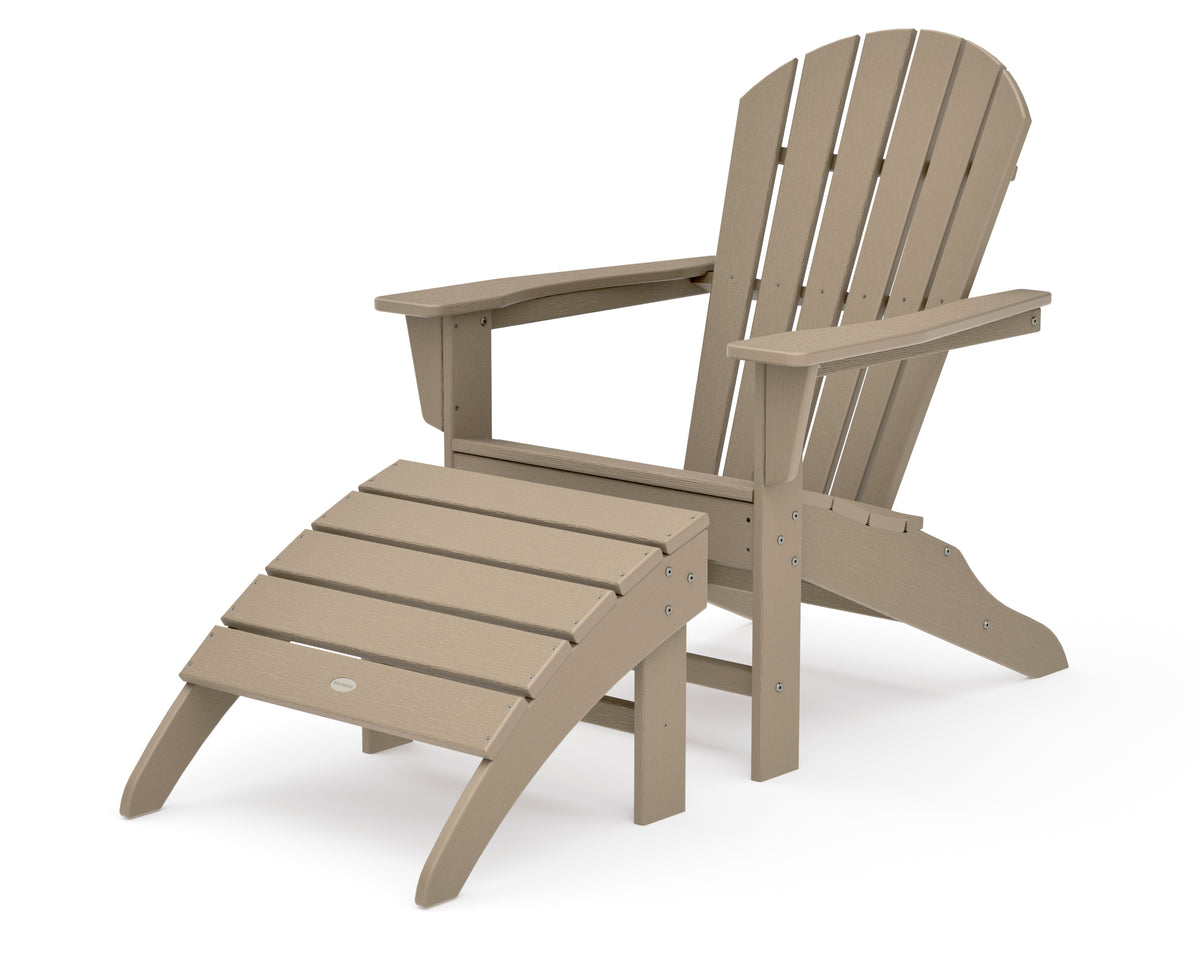 POLYWOOD South Beach Adirondack 2-Piece Set in Vintage Sahara