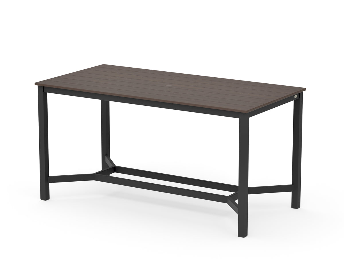 POLYWOOD Main Street 36 x 72 Counter Table in Black / Kona