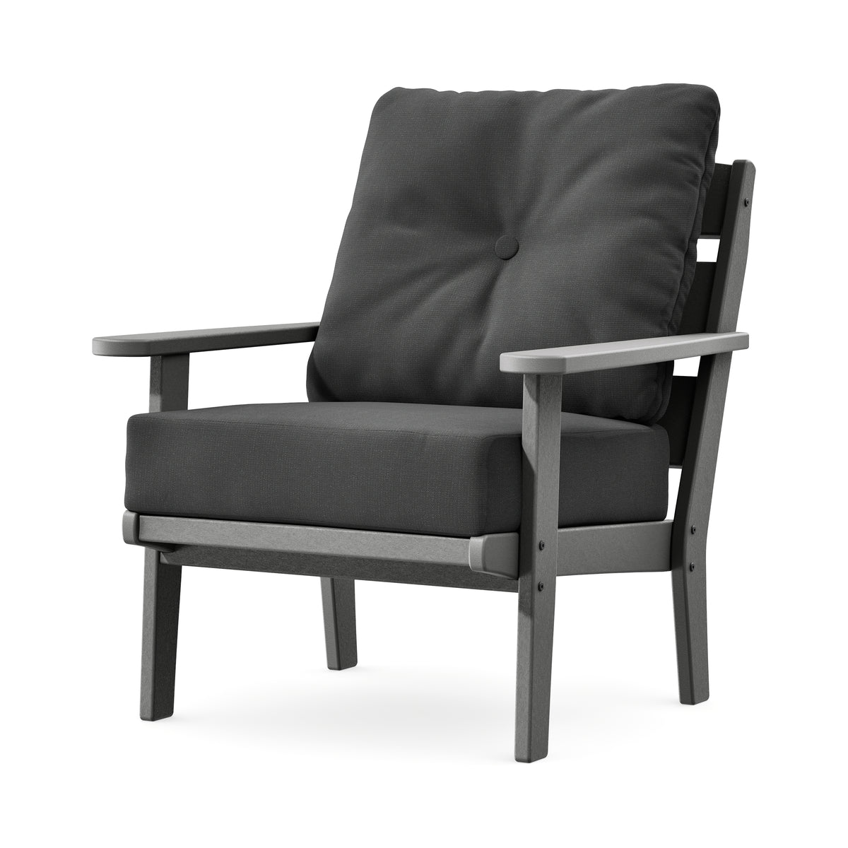 POLYWOOD Lakeside Deep Seating Chair in Slate Grey / Spectrum Carbon