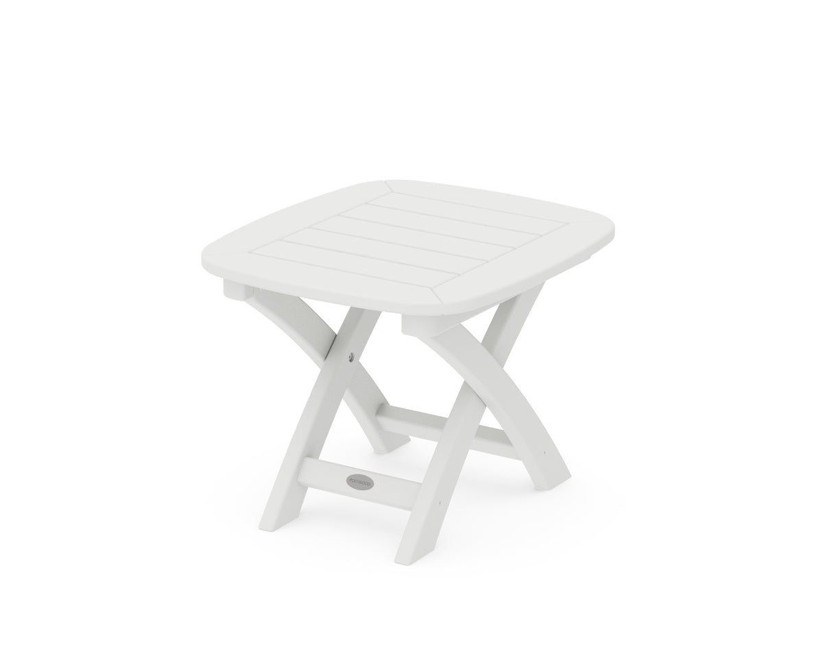 POLYWOOD Nautical 21" x 18" Side Table in White