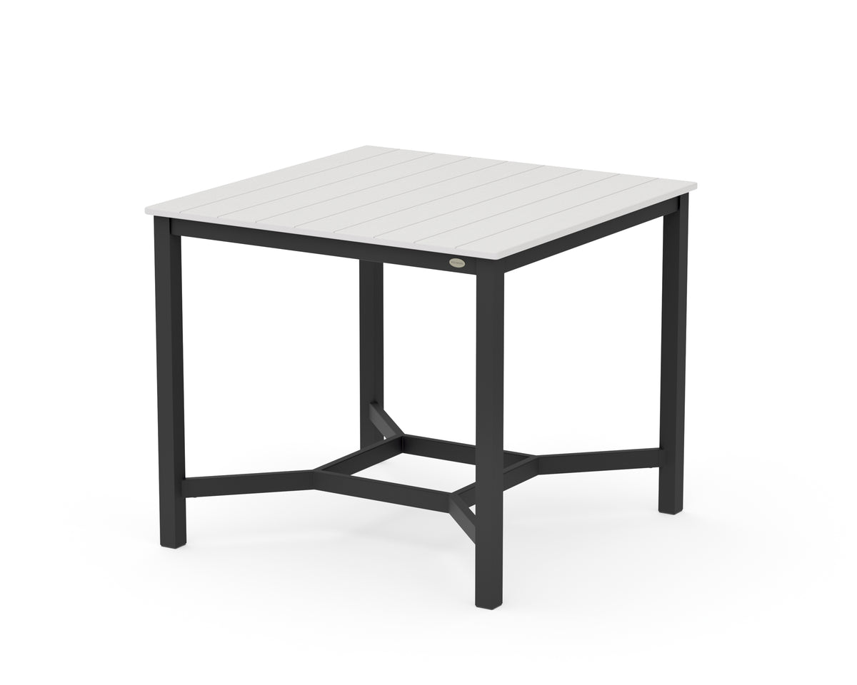 POLYWOOD Main Street 42 x 42 Counter Table in Black / Vintage White