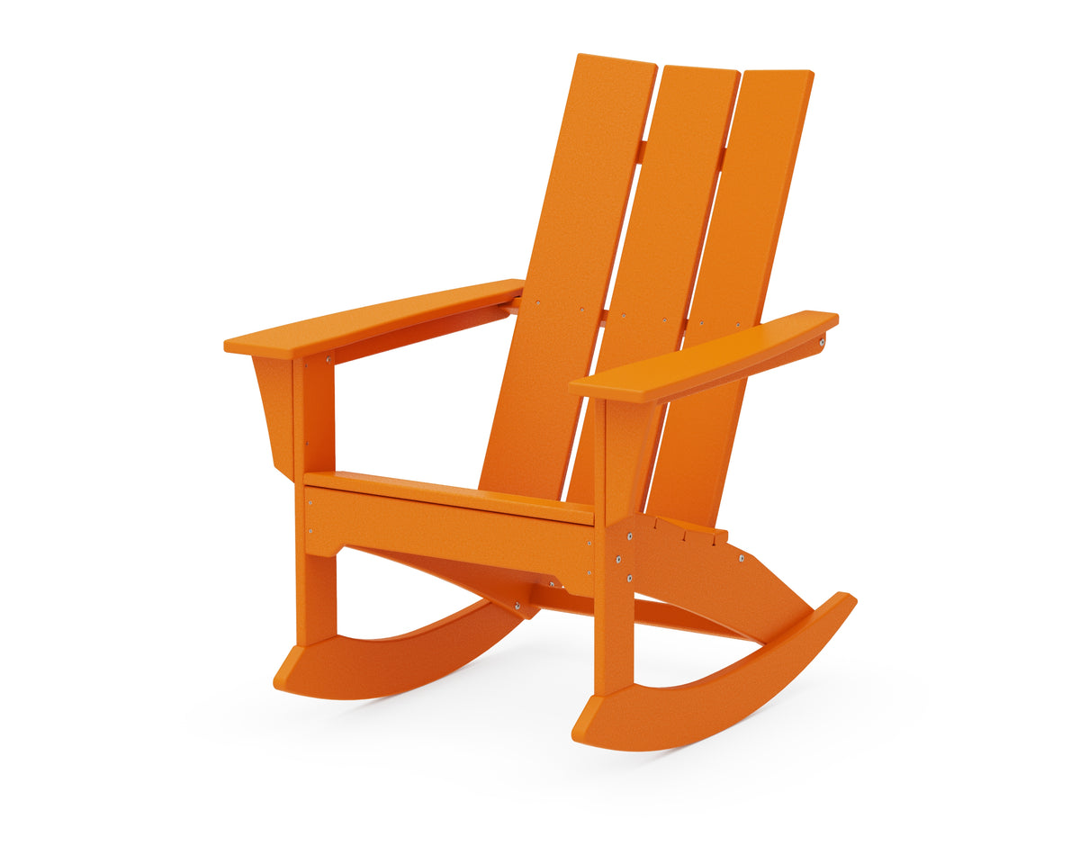 POLYWOOD Modern Adirondack Rocker in Tangerine