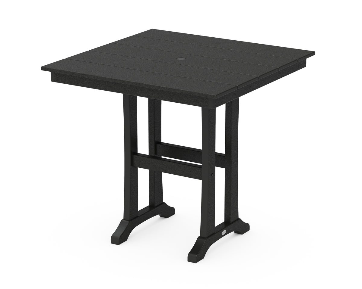 POLYWOOD Farmhouse Trestle 37" Counter Table in Black