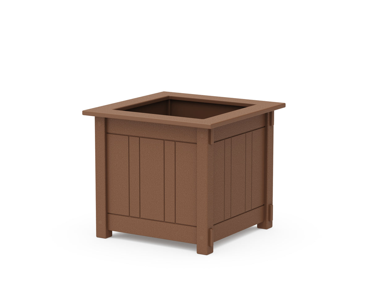 POLYWOOD Acadia Large Square Planter Box in Teak