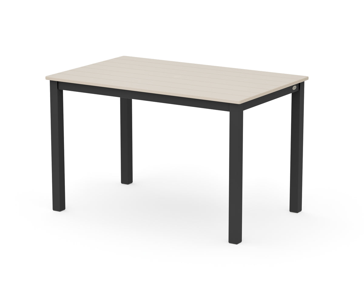 POLYWOOD Main Street 30 x 48 Dining Table in Black / Sand