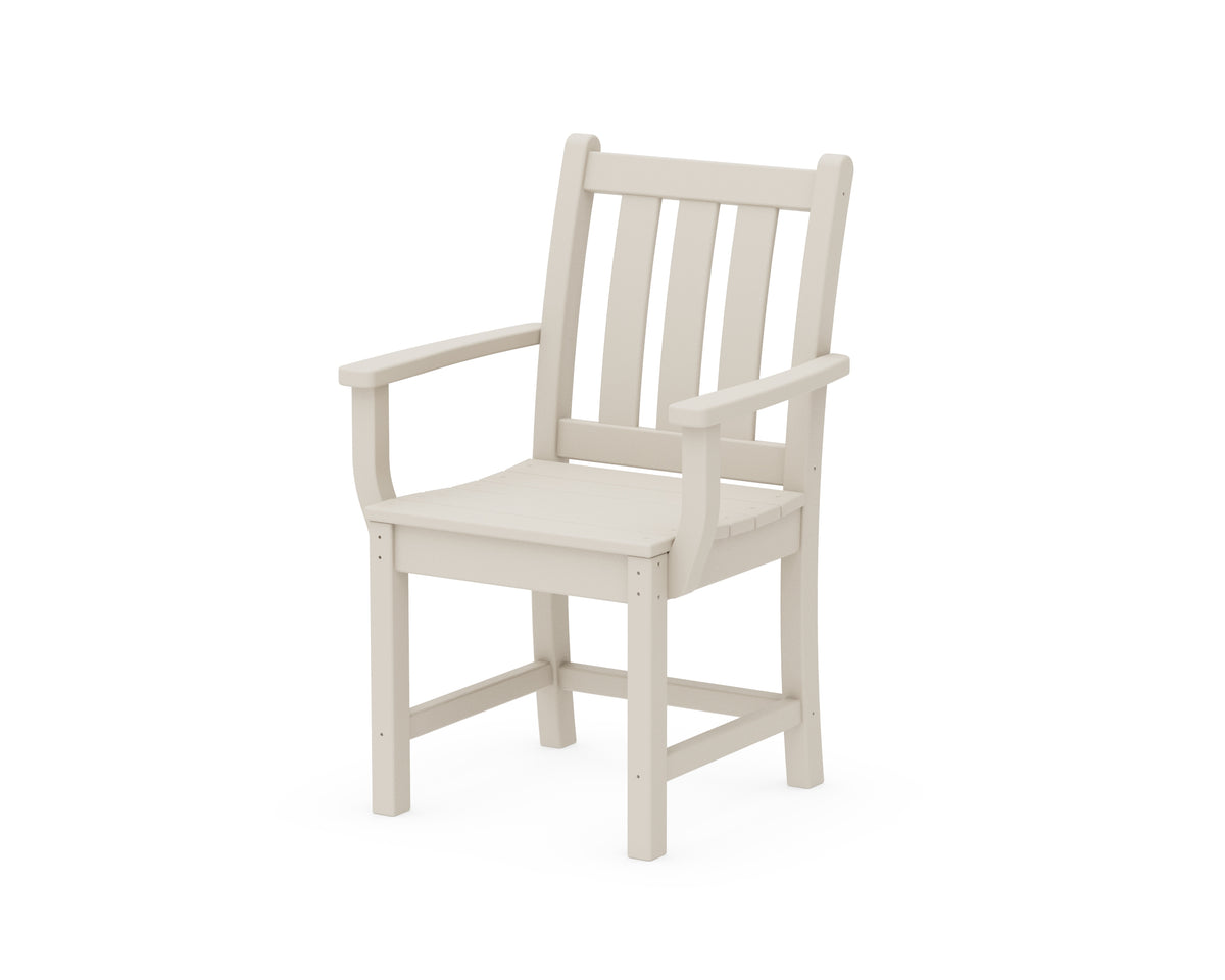 POLYWOOD Traditional Garden Dining Arm Chair in Sand