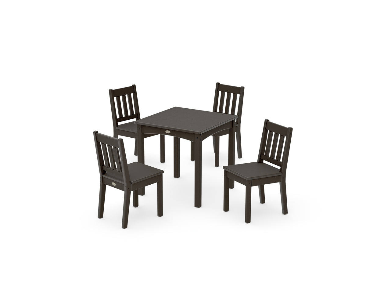 POLYWOOD Vineyard Kids 5-Piece Dining Set in Vintage Coffee