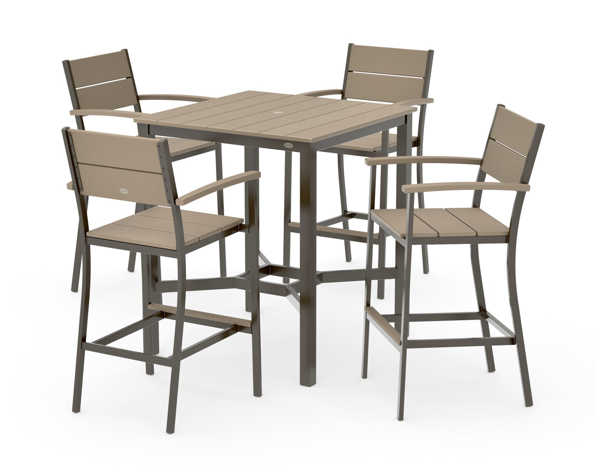 POLYWOOD Main Street 5-Piece Bar Set in Bronze / Vintage Sahara