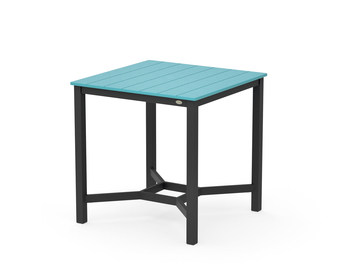 POLYWOOD Main Street 36 x 36 Counter Table in Black / Aruba
