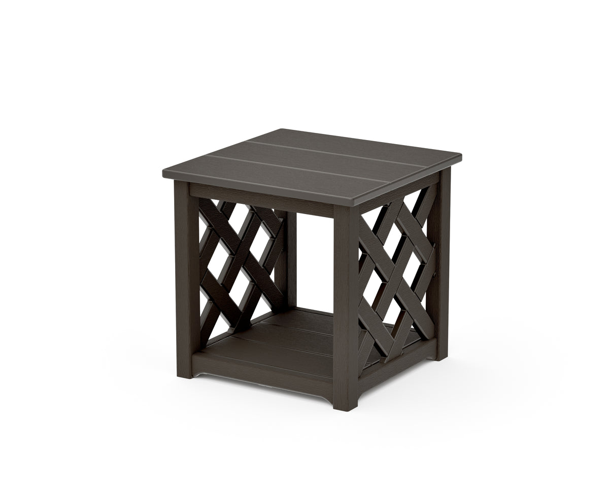 POLYWOOD Wovendale Accent Table in Vintage Coffee