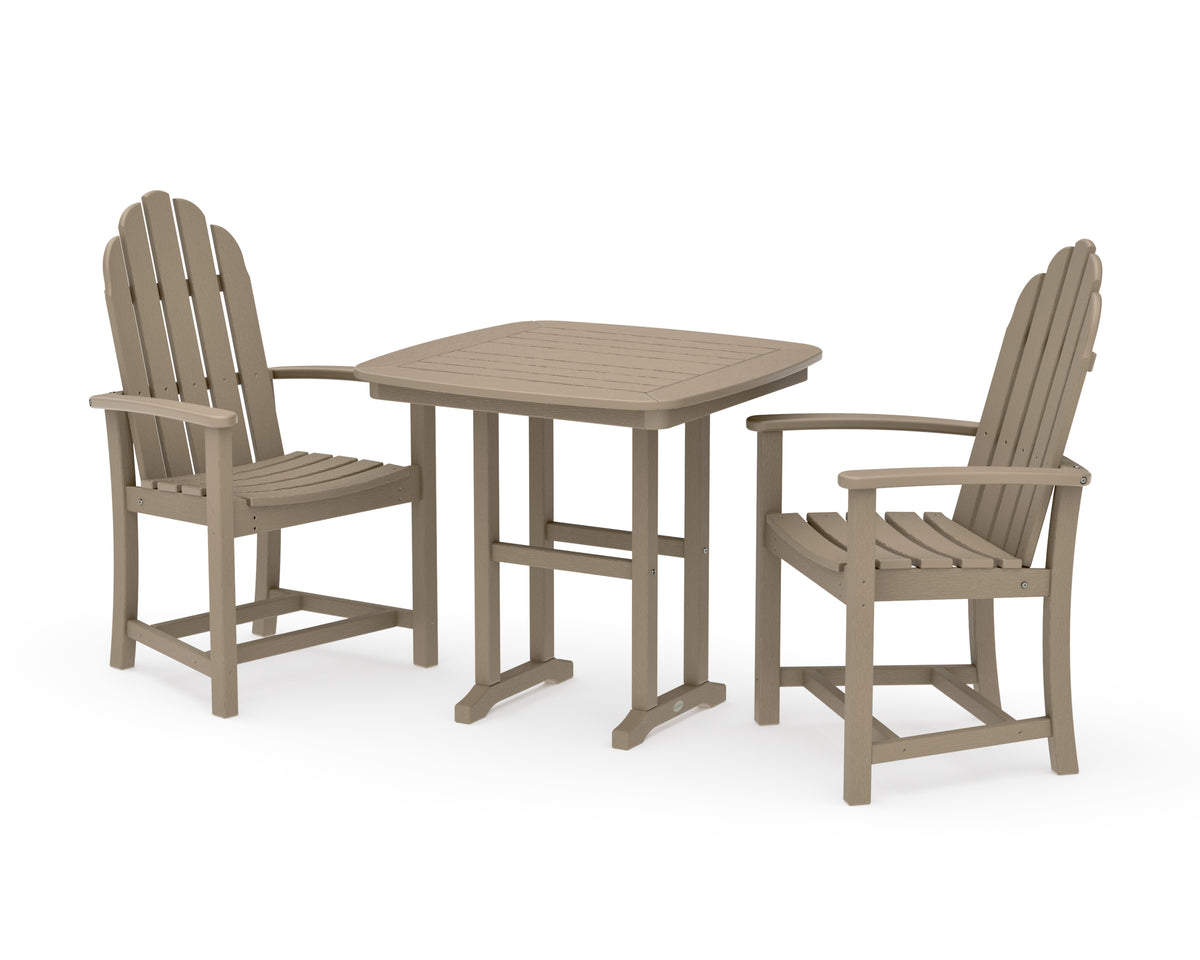 POLYWOOD Classic Adirondack 3-Piece Dining Set in Vintage Sahara