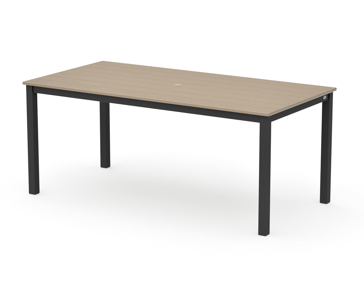 POLYWOOD Main Street 36" x 72" Dining Table in Black / Vintage Sahara