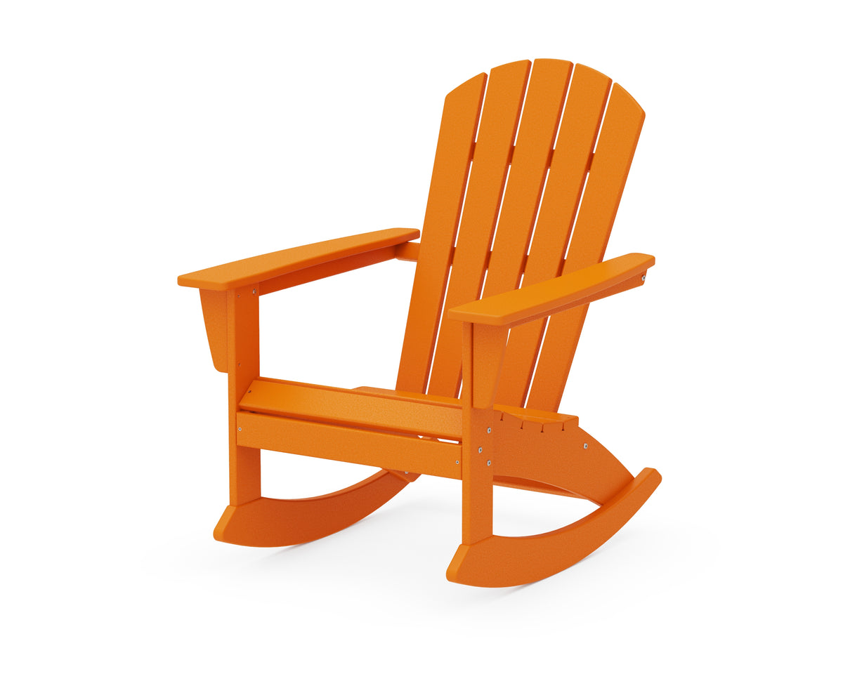 POLYWOOD Nautical Adirondack Rocking Chair in Tangerine