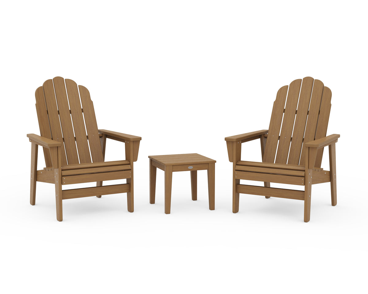 POLYWOOD 3-Piece Vineyard Grand Upright Adirondack Set in Natural