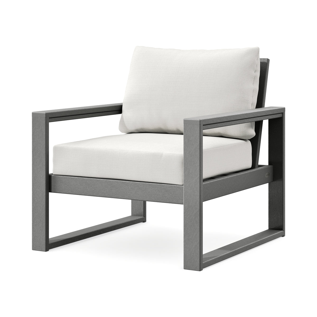 POLYWOOD EDGE Club Chair in Slate Grey / Natural Linen