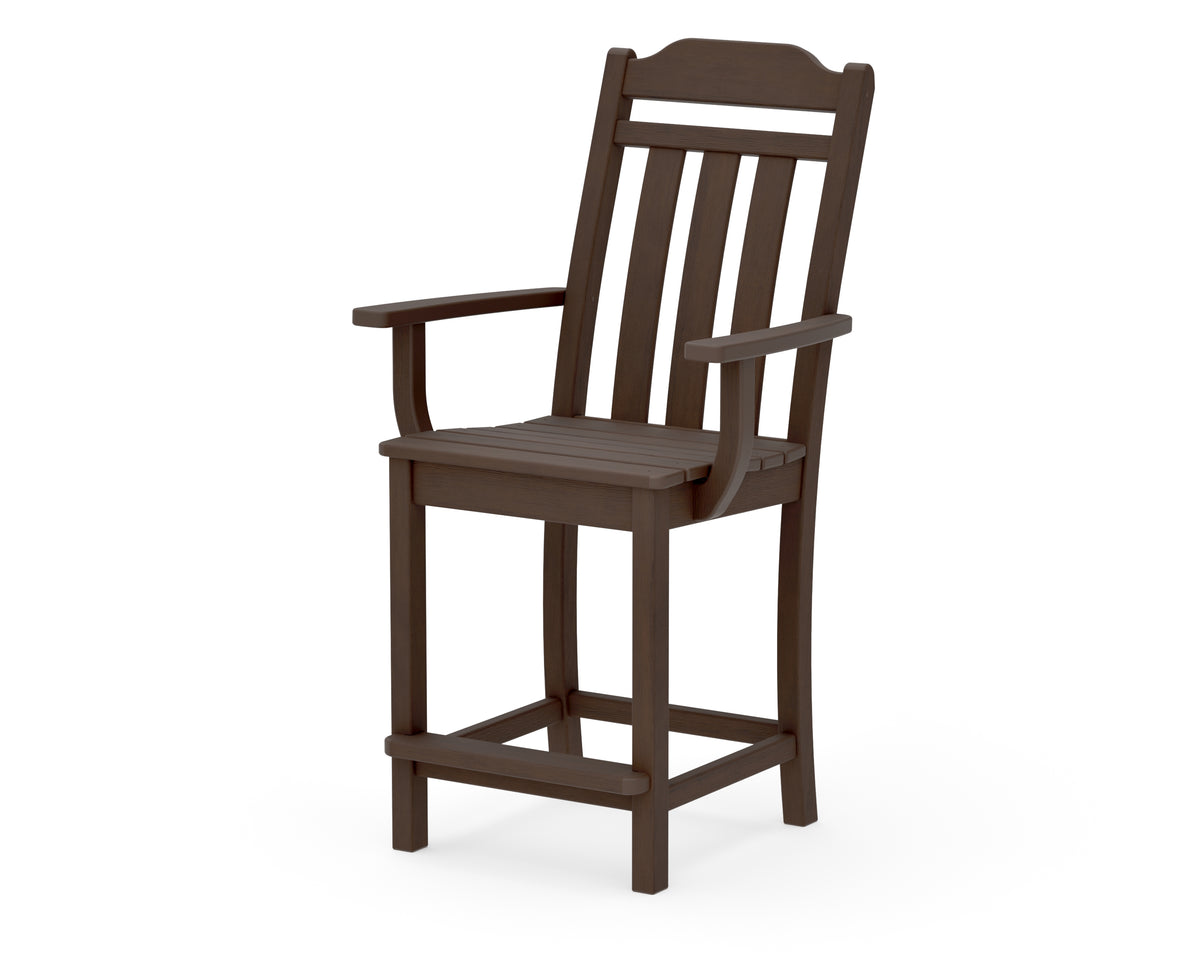 POLYWOOD Cottage Counter Arm Chair in Kona