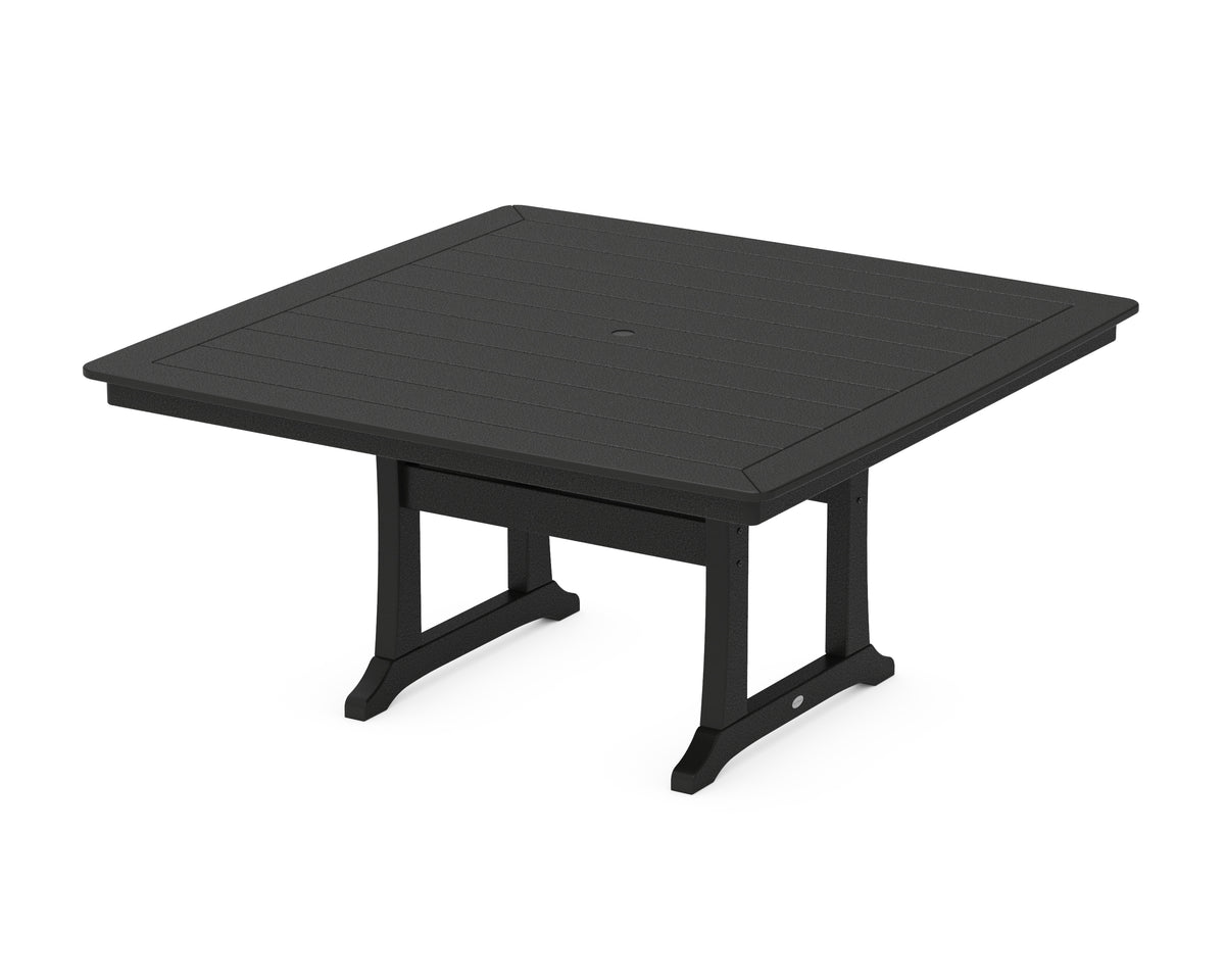 POLYWOOD Nautical Trestle 59" Dining Table in Black