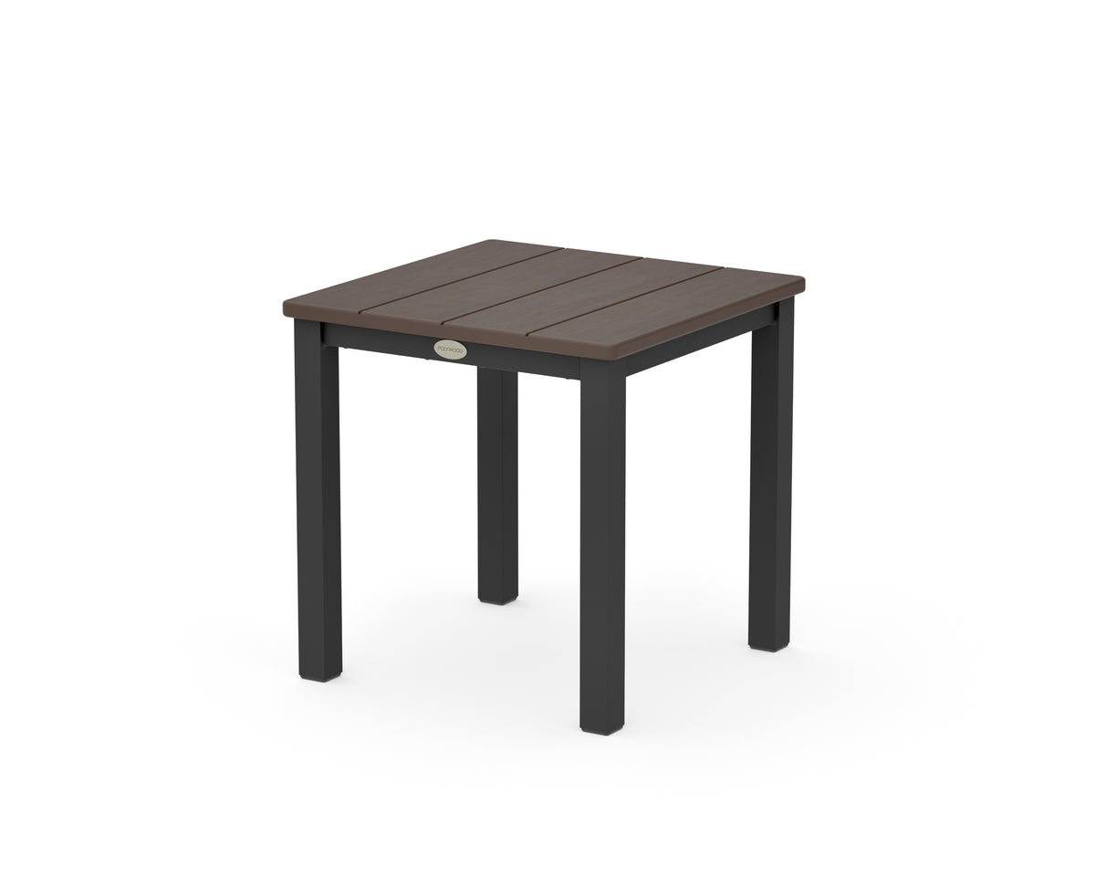 POLYWOOD Main Street 18" Side Table in Black / Kona