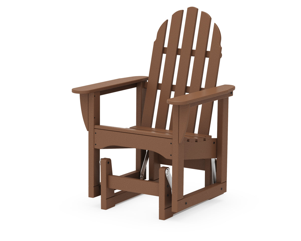 POLYWOOD Classic Adirondack Glider Chair in Teak
