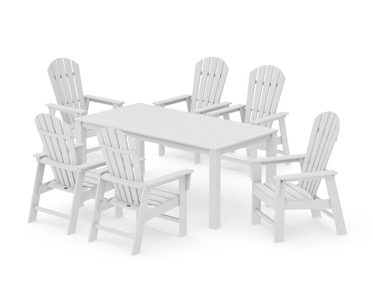 POLYWOOD South Beach 7-Piece Parsons Dining Set in Vintage White