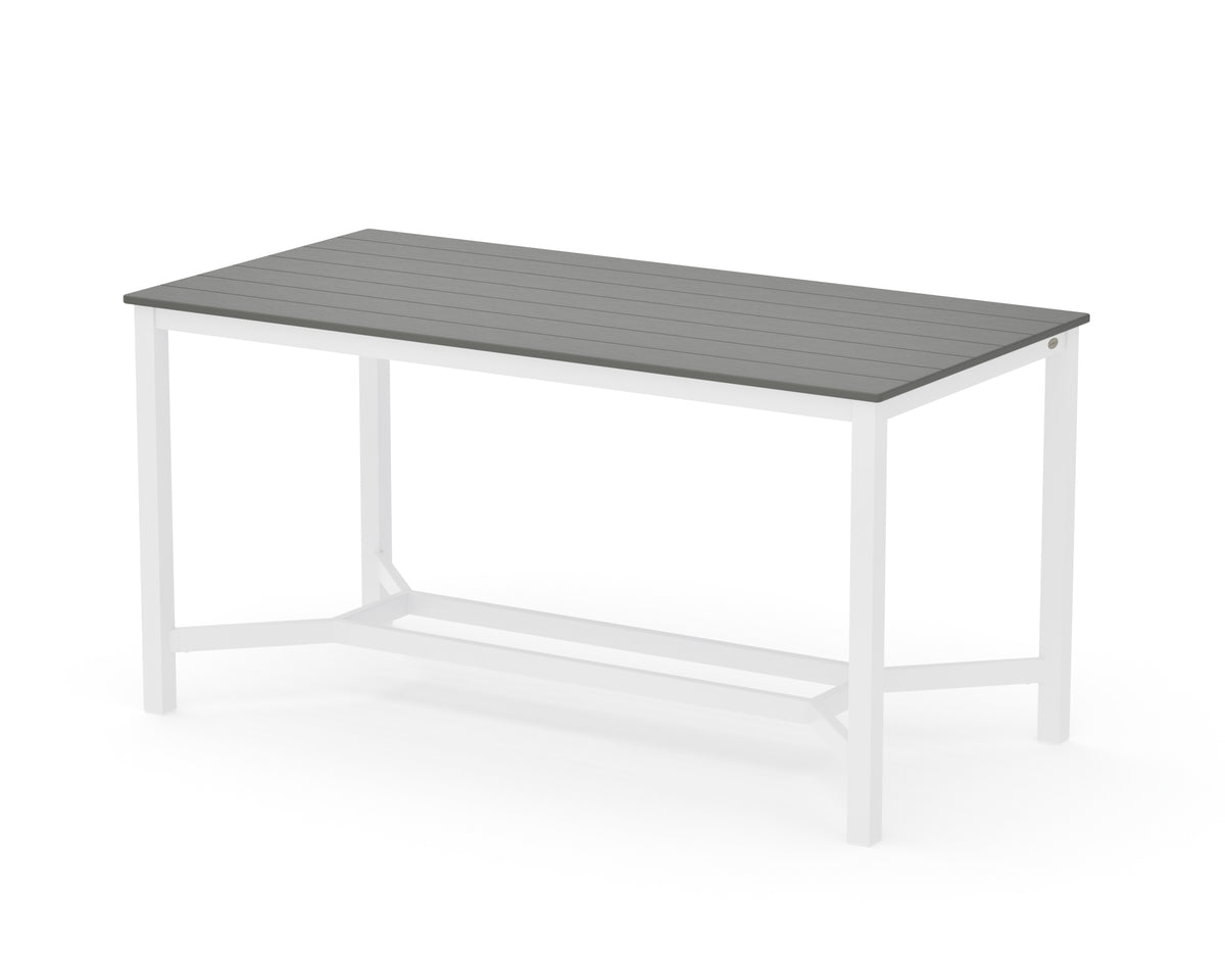 POLYWOOD Main Street 36 x 72 Counter Table in White / Slate Grey
