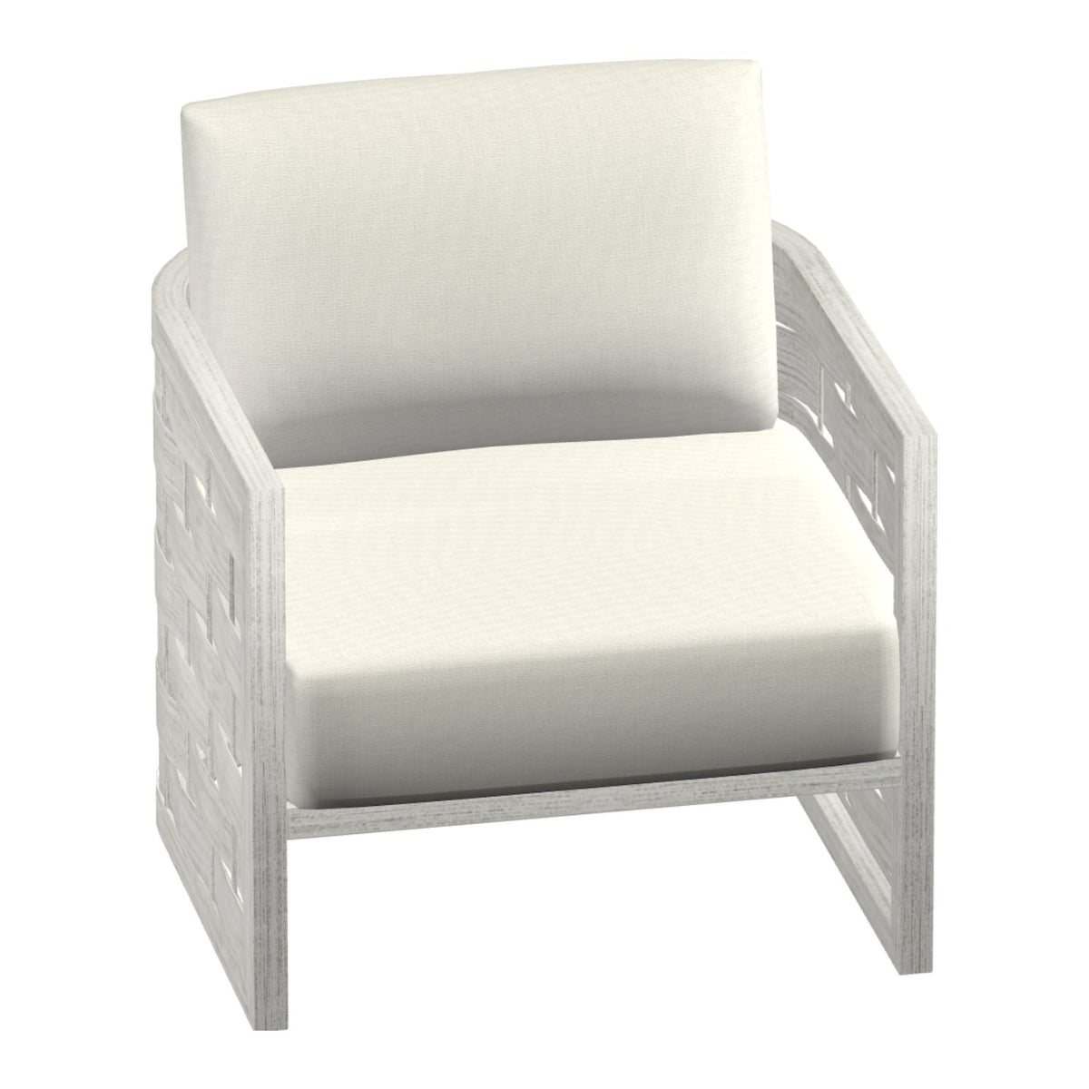 Castelle Biscayne Cushioned Lounge Chair in Restoration Ivory frame finish (3D render)